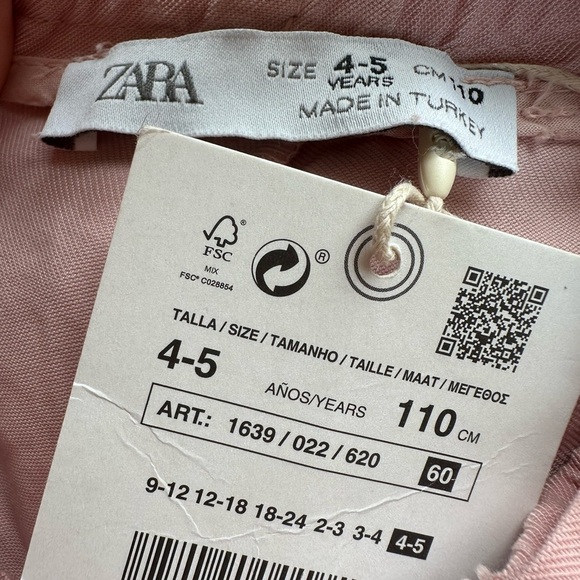 NWT Zara Blush Pink Paper Bag Girls  Pants Size 4-5 - Picture 5 of 6
